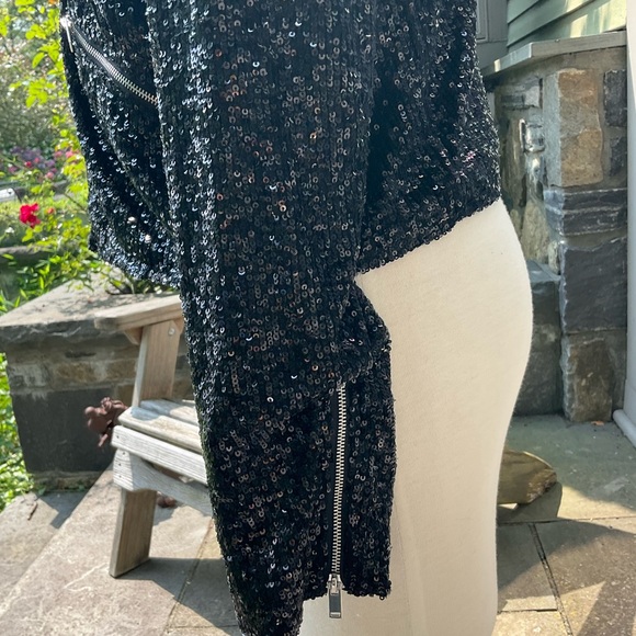 Black Sequin Motocycle Jacket - Picture 4 of 5
